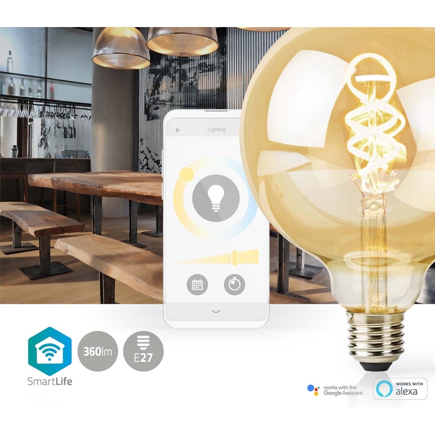 Lâmpada LED com regulação E27/4,9W/230V Wi-Fi 1800-6500K