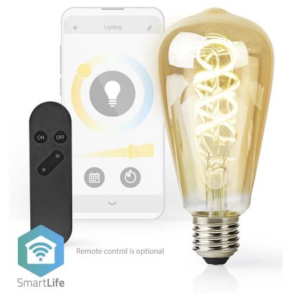 Lâmpada LED com regulação ST64 E27/4,9W/230V Wi-Fi 1800-6500K