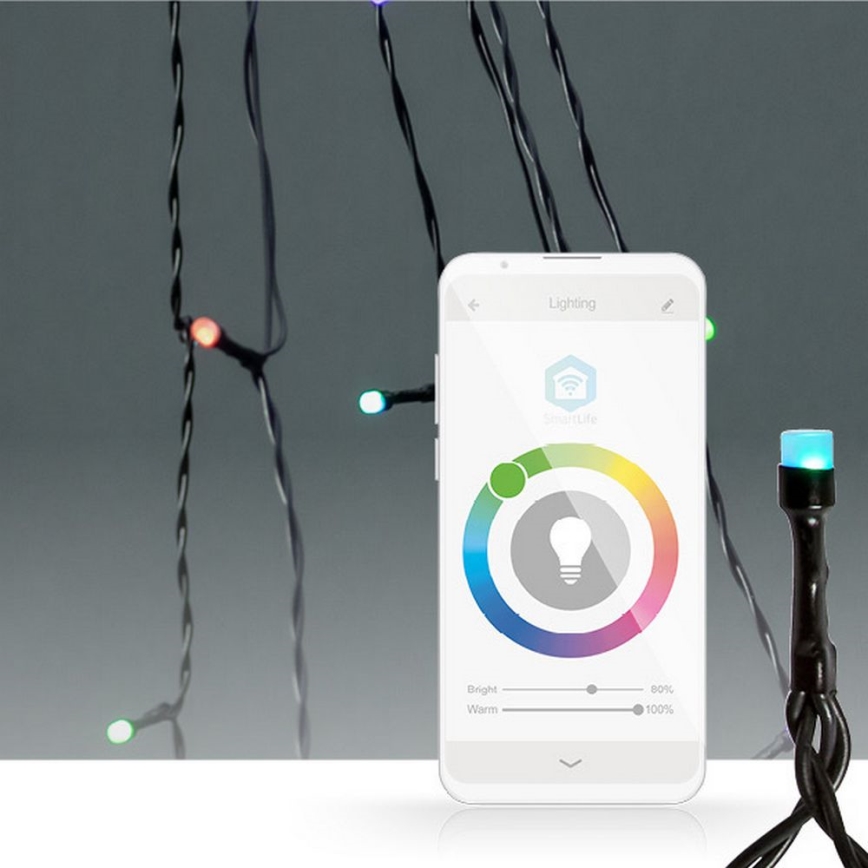 Cortina de Natal LED RGB 240xLED/11 funções 8m IP65 Wi-Fi Tuya