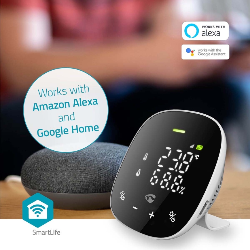 Monitor inteligente para a qualidade do ar com ecrã LED SmartLife Wi-Fi