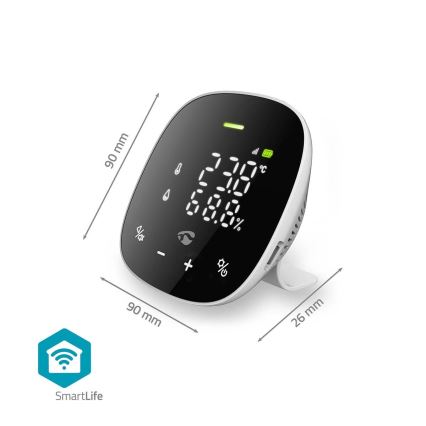Monitor inteligente para a qualidade do ar com ecrã LED SmartLife Wi-Fi