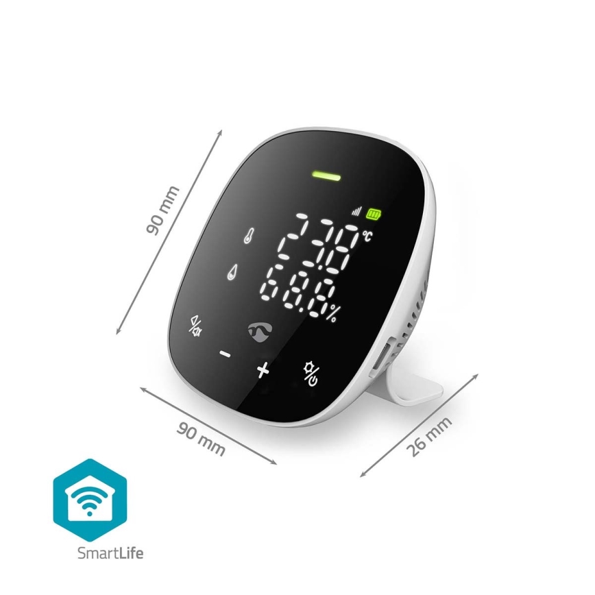 Monitor inteligente para a qualidade do ar com ecrã LED SmartLife Wi-Fi