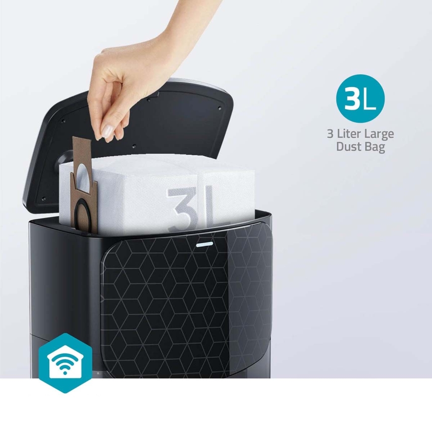 Aspirador robô inteligente com mopa SmartLife Wi-Fi Tuya preto + comando