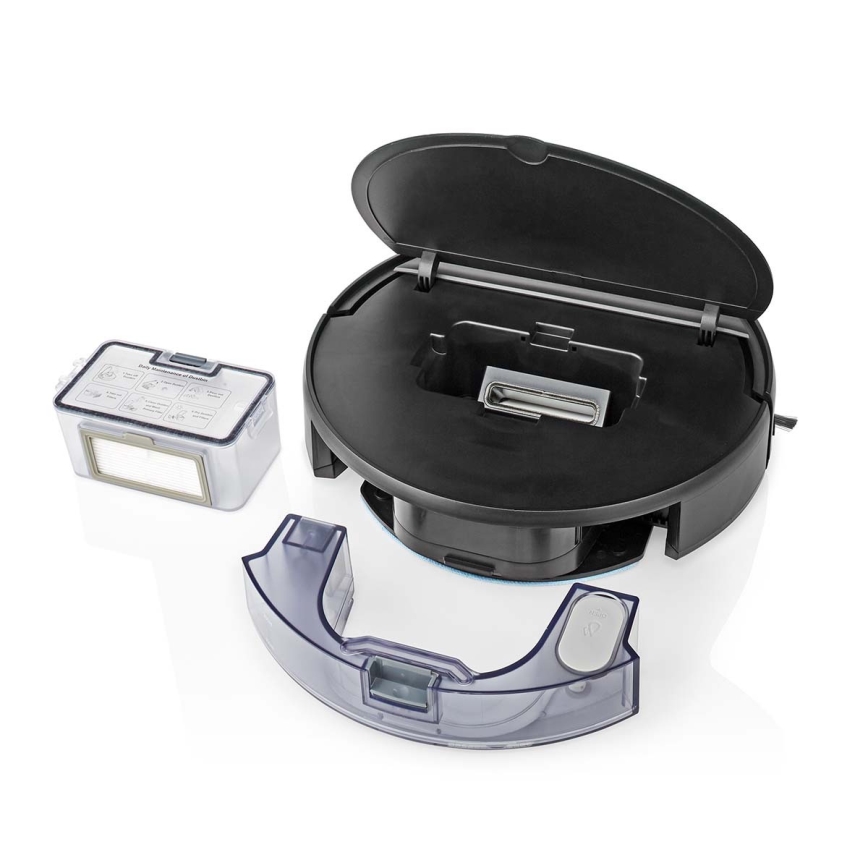 Aspirador robô inteligente com mopa 28W/2500 mAh Wi-Fi preto + comando