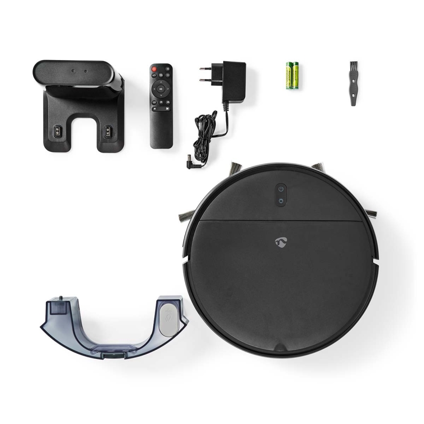 Aspirador robô inteligente com mopa 28W/2500 mAh Wi-Fi preto + comando