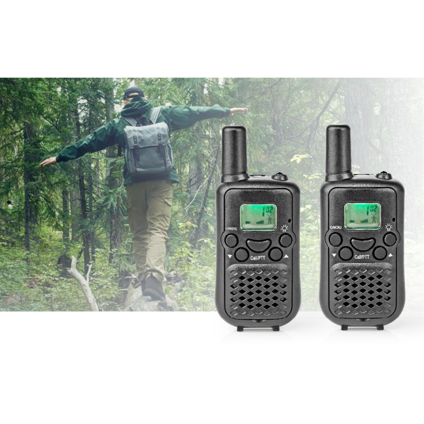 CONJUNTO 2x Walkie-talkie com iluminação LED 3xAAA alcance 5 km