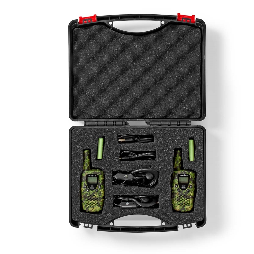 CONJUNTO 2x Walkie-talkie com iluminação LED 3xAAA alcance 8 km camuflagem