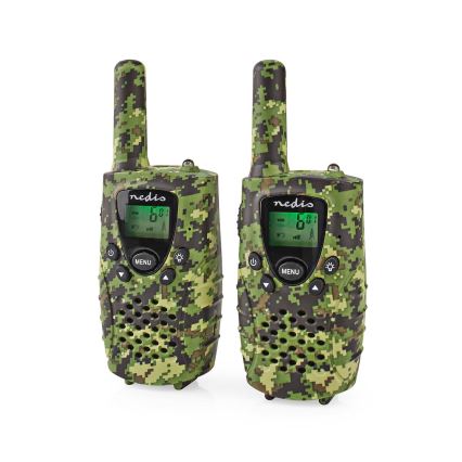 CONJUNTO 2x Walkie-talkie com iluminação LED 3xAAA alcance 8 km camuflagem