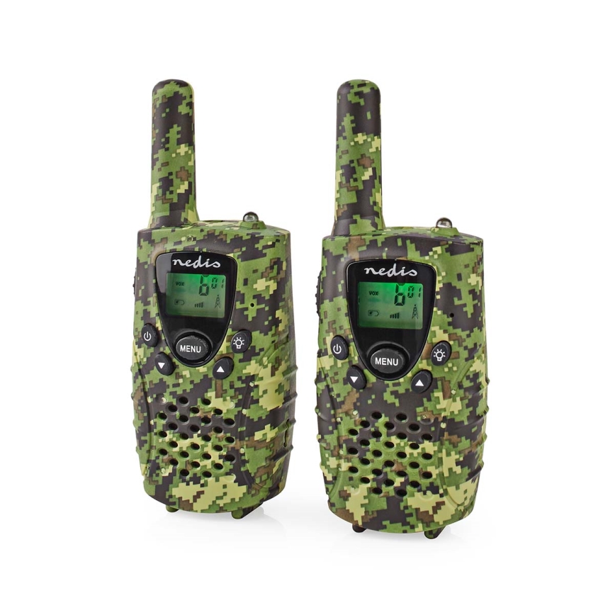 CONJUNTO 2x Walkie-talkie com iluminação LED 3xAAA alcance 8 km camuflagem