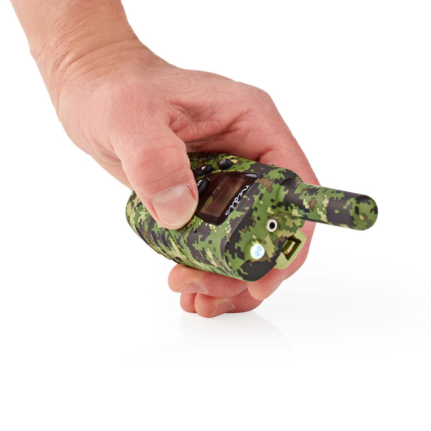 CONJUNTO 2x Walkie-talkie com iluminação LED 3xAAA alcance 8 km camuflagem