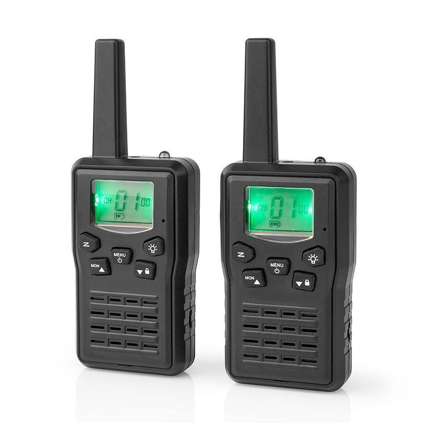 CONJUNTO 2x Walkie-talkie recarregável com iluminação LED 1300 mAh alcance 10 km