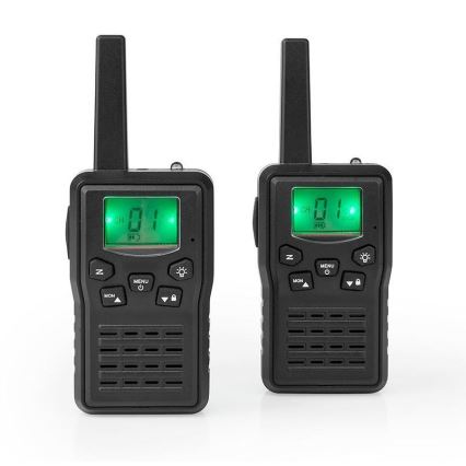 CONJUNTO 2x Walkie-talkie recarregável com iluminação LED 1300 mAh alcance 10 km