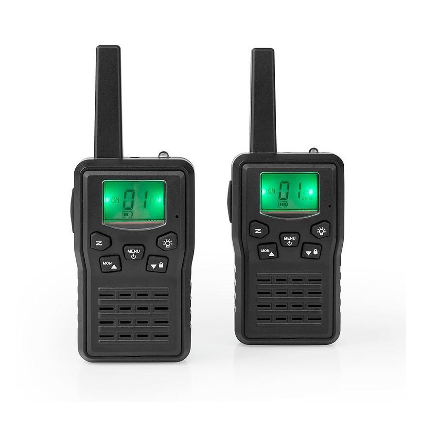 CONJUNTO 2x Walkie-talkie recarregável com iluminação LED 1300 mAh alcance 10 km