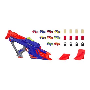Nerf - Pistola infantil Nitro MotoFury Rapid Rally + 9 carros