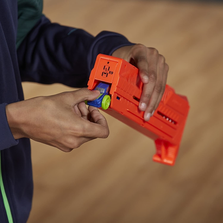 Nerf - Pistola infantil Nitro MotoFury Rapid Rally + 9 carros