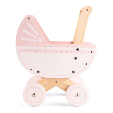 New Classic Toys - Carrinho de bebé para bonecas em madeira rosa