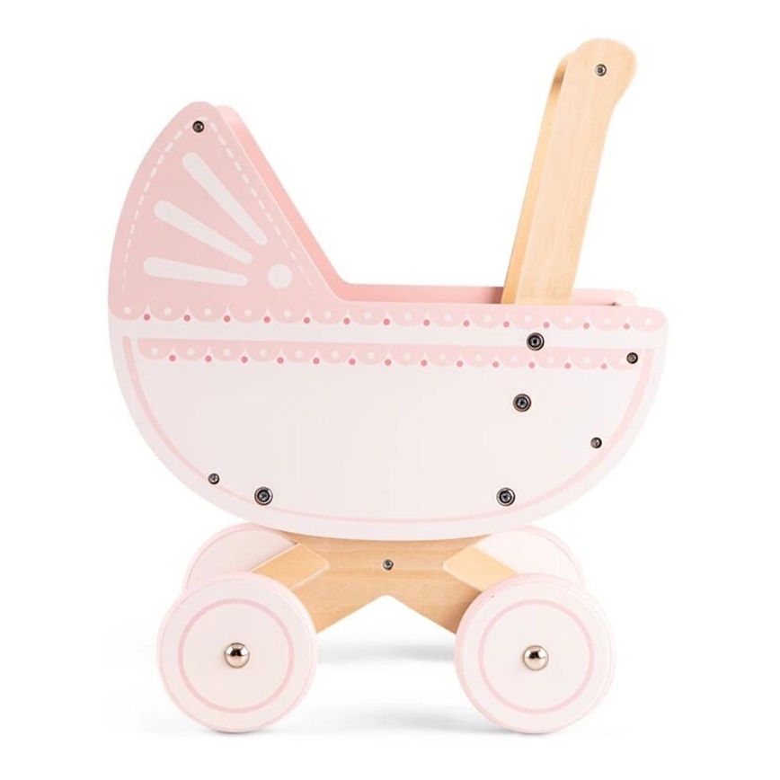 New Classic Toys - Carrinho de bebé para bonecas em madeira rosa