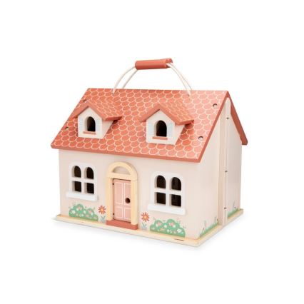 New Classic Toys - Casa de bonecas de madeira vermelho
