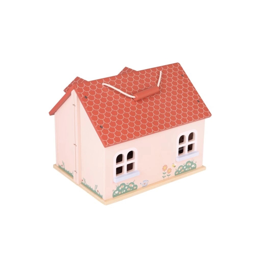 New Classic Toys - Casa de bonecas de madeira vermelho