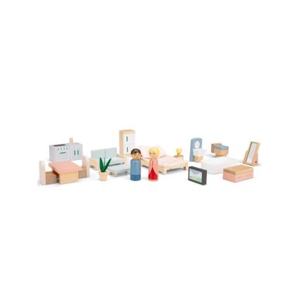 New Classic Toys - Casa de bonecas de madeira vermelho