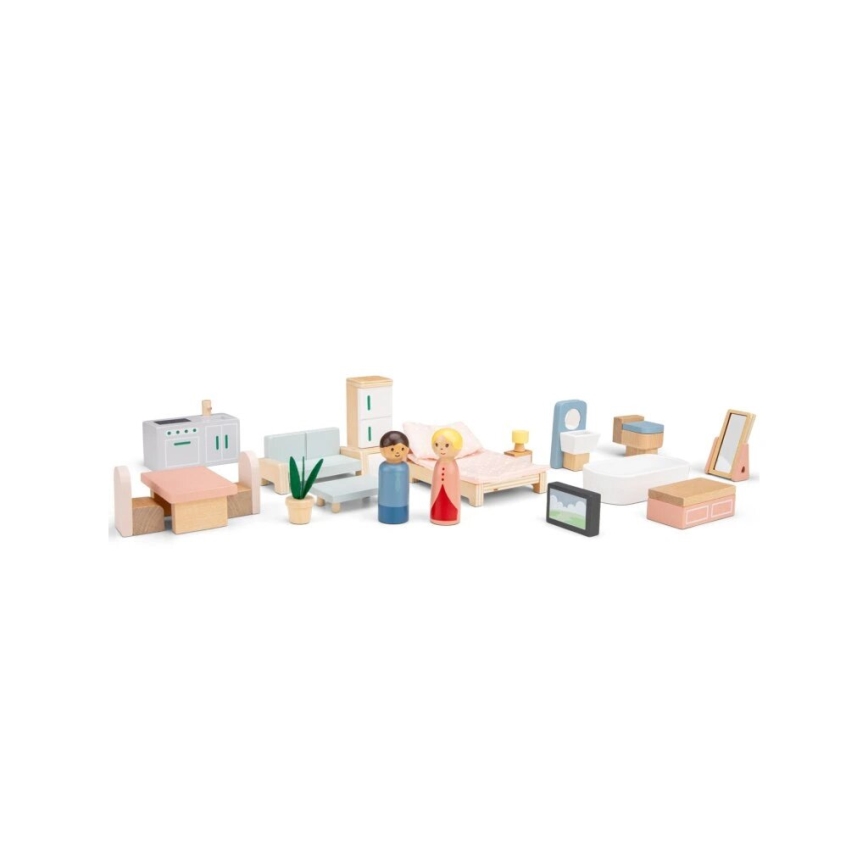 New Classic Toys - Casa de bonecas de madeira vermelho