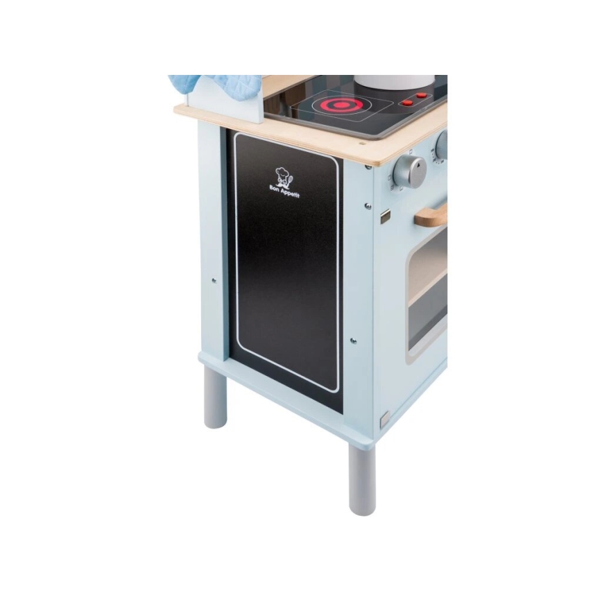 New Classic Toys - Cozinha em madeira com acessórios azul claro