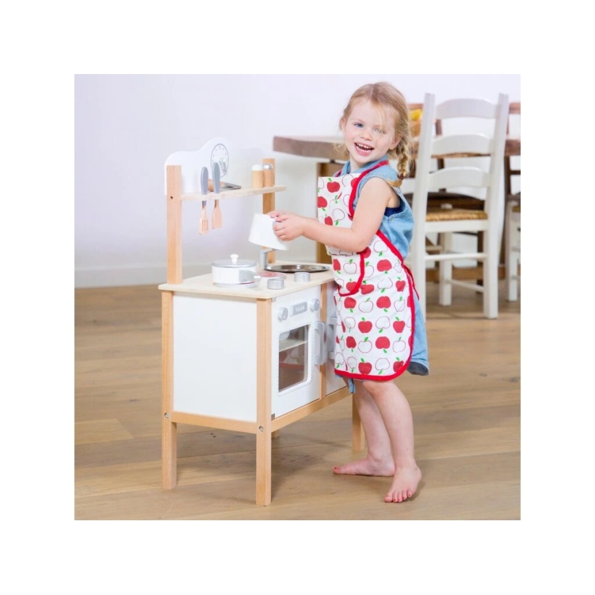 New Classic Toys - Cozinha em madeira com acessórios branco/bege