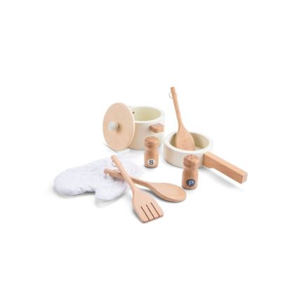 New Classic Toys - Cozinha em madeira com acessórios branco/vime