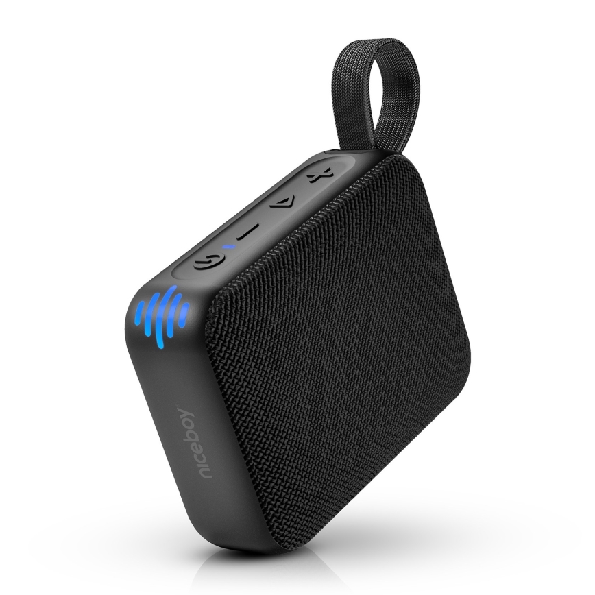 Niceboy Atom 4 - Coluna LED sem fios com microfone 6W/1000 mAh IP67 preto