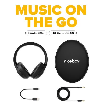 Niceboy Aura 5 ANC - Auscultadores sem fios com um microfone e ANC preto