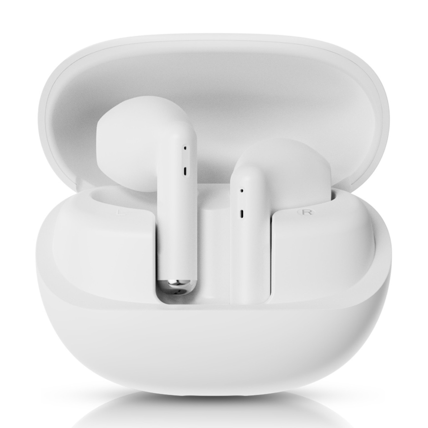 Niceboy Beans 4 - Auriculares sem fios 300 mAh + 2x 35 mAh IPX4 branco