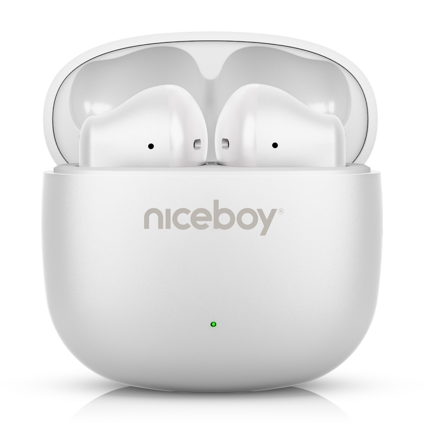 Niceboy Beans 4 POP - Auriculares sem fios 200 mAh + 2x 30 mAh IPX4 branco