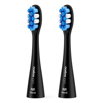 Niceboy - CONJUNTO 2x Cabeças de substituição Hard para escova de dentes ION Sonic e SmartSonic preto