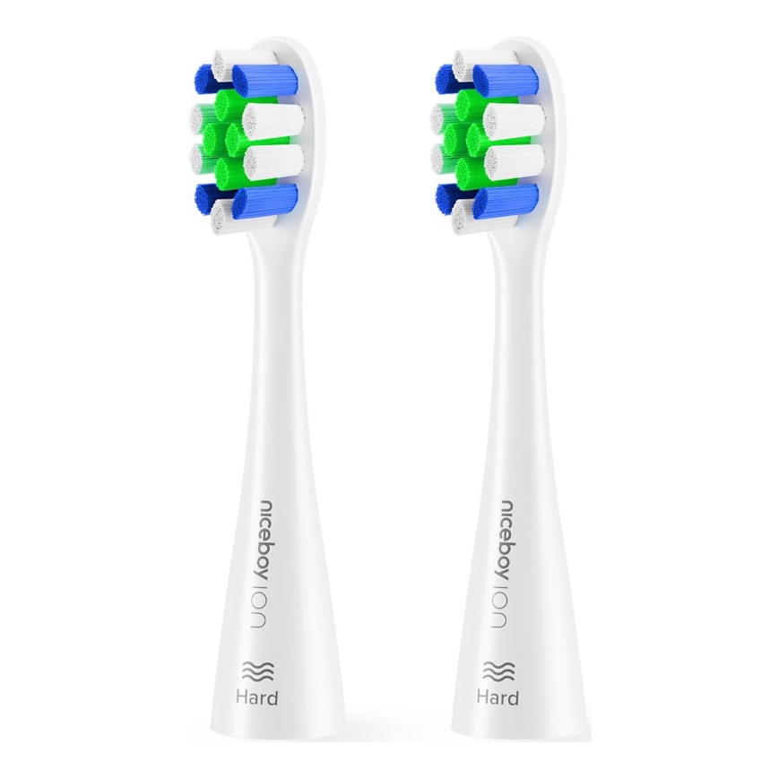 Niceboy - CONJUNTO 2x Cabeças de substituição Lite Hard para escova de dentes ION Sonic branco