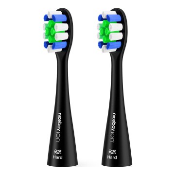 Niceboy - CONJUNTO 2x Cabeças de substituição Lite Hard para escova de dentes ION Sonic preto