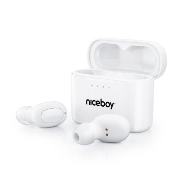 Niceboy HIVE Podsie 4 - Auriculares sem fios IP54 branco
