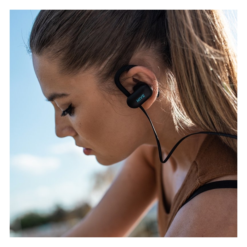 Niceboy HIVE sport 2 - Auriculares desportivos com um microfone IPX5 preto