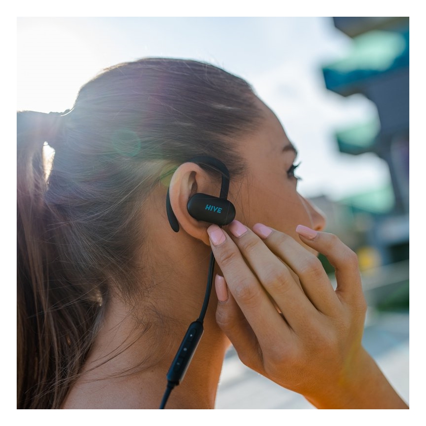 Niceboy HIVE sport 2 - Auriculares desportivos com um microfone IPX5 preto