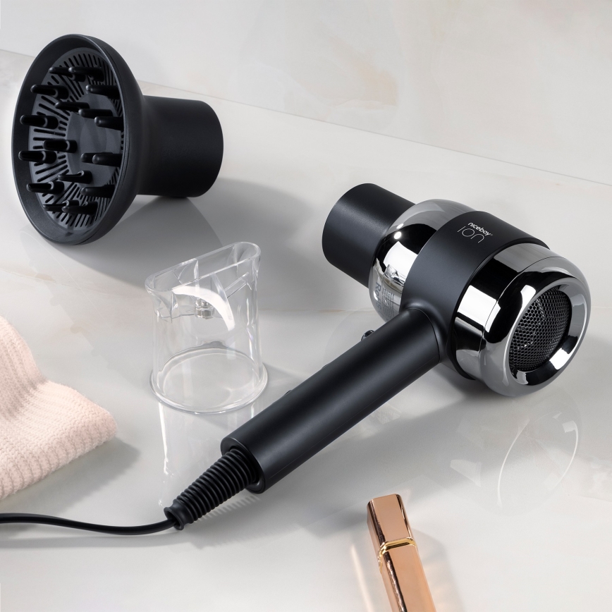 Niceboy ION AirSonic PRO - Secador de cabelo 2200W/230V preto