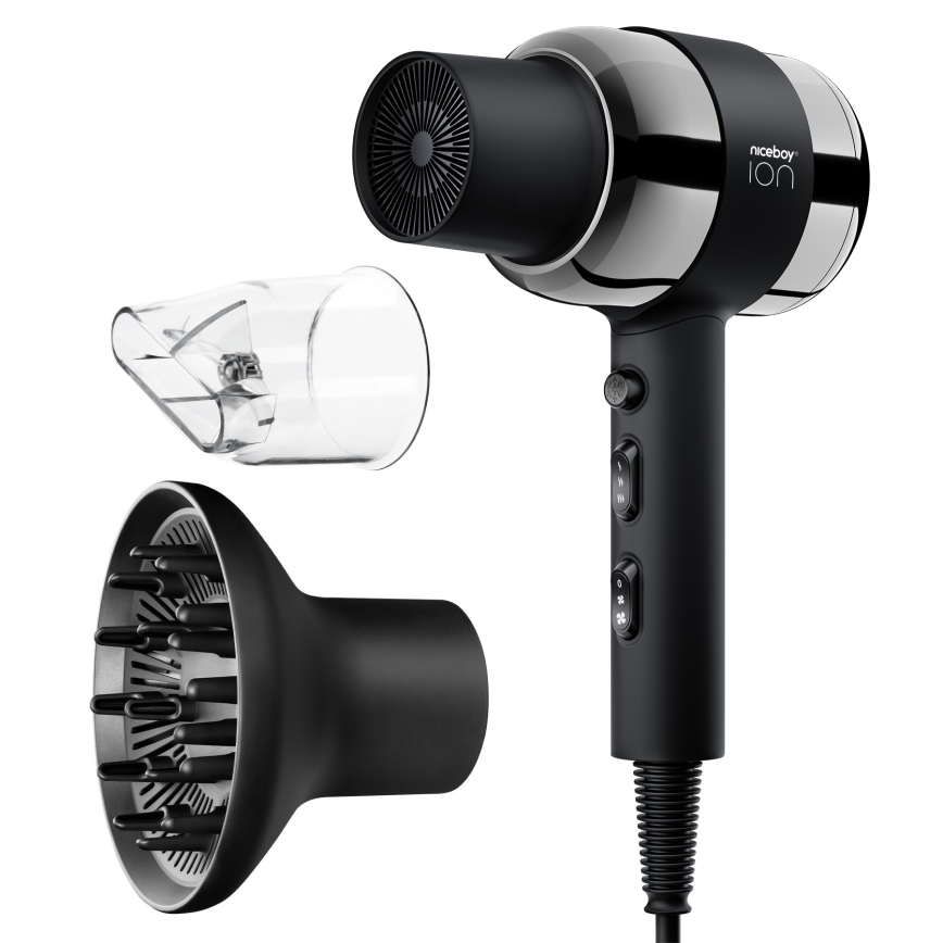 Niceboy ION AirSonic PRO - Secador de cabelo 2200W/230V preto