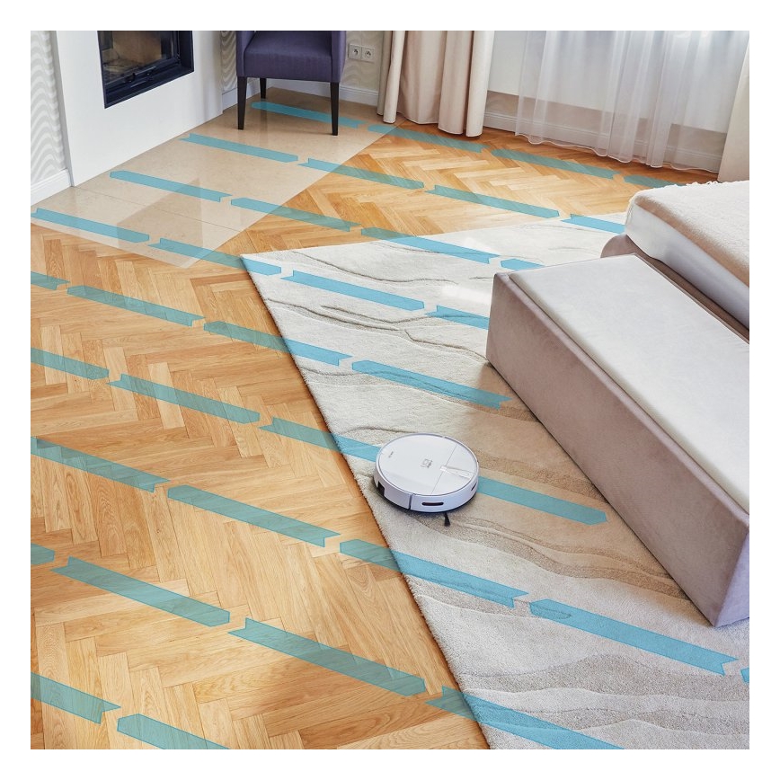 Niceboy ION Charles i4 - Aspirador robô inteligente 2em1 4400 mAh Wi-Fi branco + comando