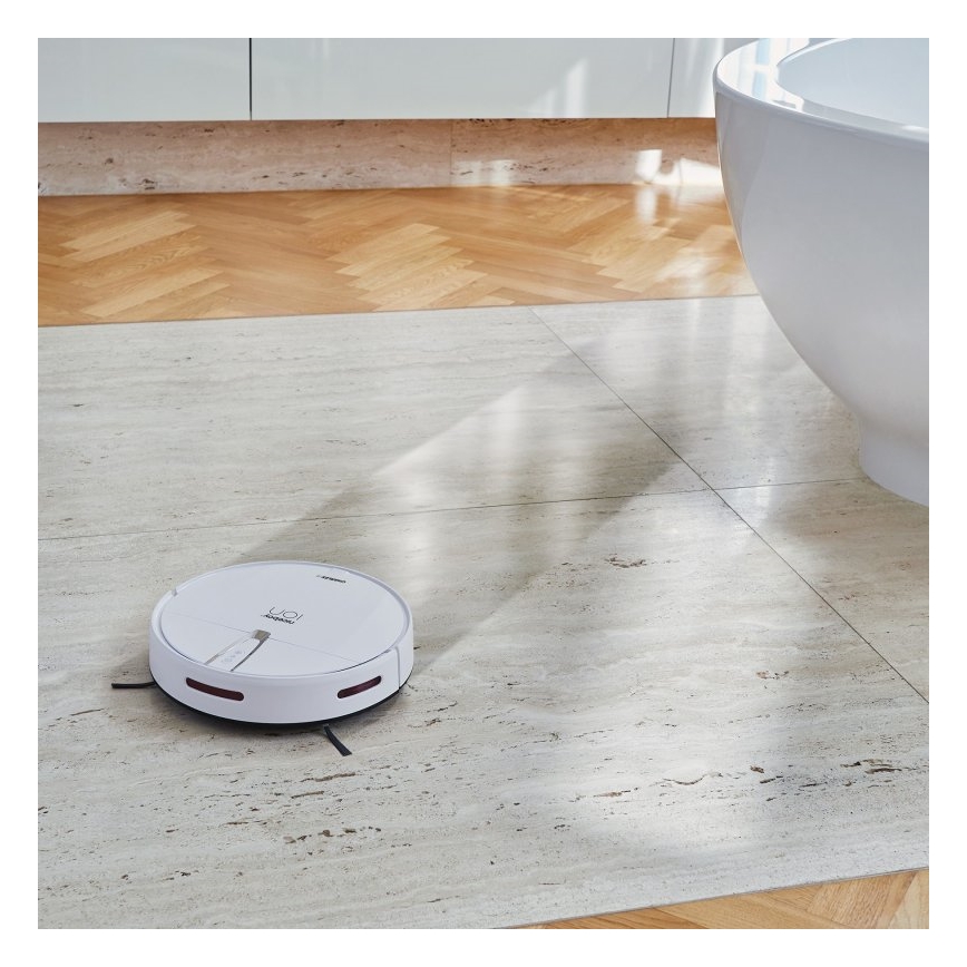 Niceboy ION Charles i4 - Aspirador robô inteligente 2em1 4400 mAh Wi-Fi branco + comando