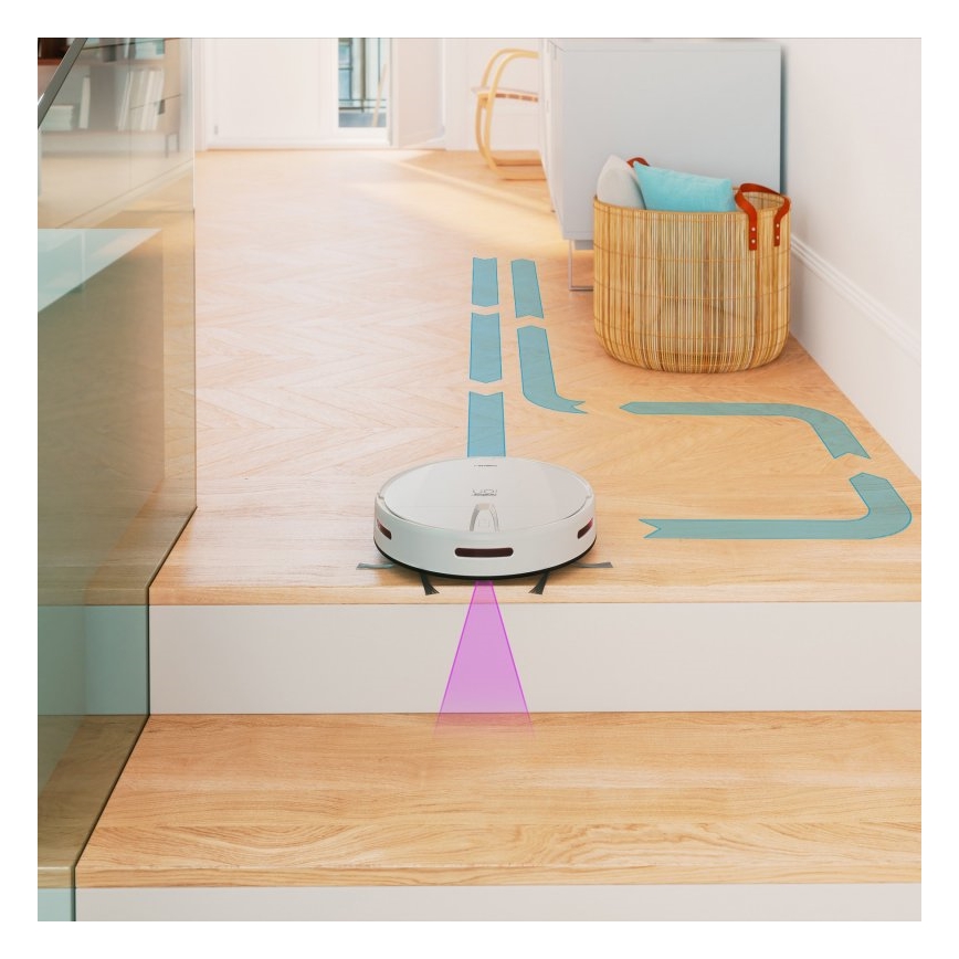 Niceboy ION Charles i4 - Aspirador robô inteligente 2em1 4400 mAh Wi-Fi branco + comando
