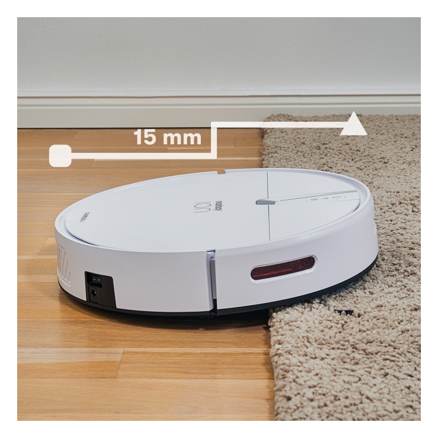 Niceboy ION Charles i4 - Aspirador robô inteligente 2em1 4400 mAh Wi-Fi branco + comando