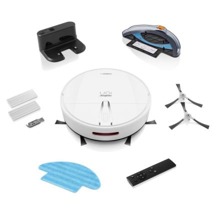 Niceboy ION Charles i4 - Aspirador robô inteligente 2em1 4400 mAh Wi-Fi branco + comando