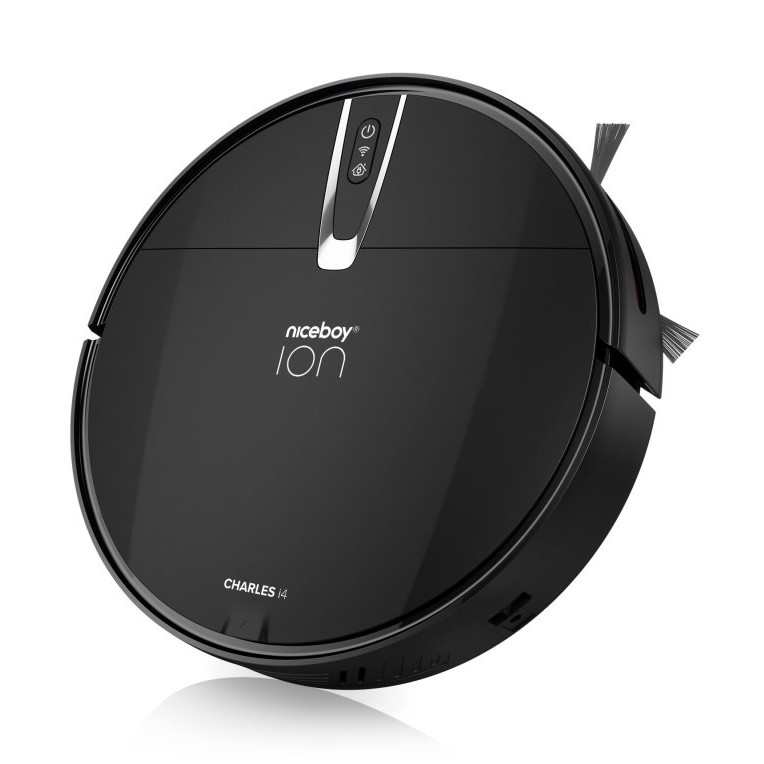 Niceboy ION Charles i4 - Aspirador robô inteligente 2em1 4400 mAh Wi-Fi preto + comando