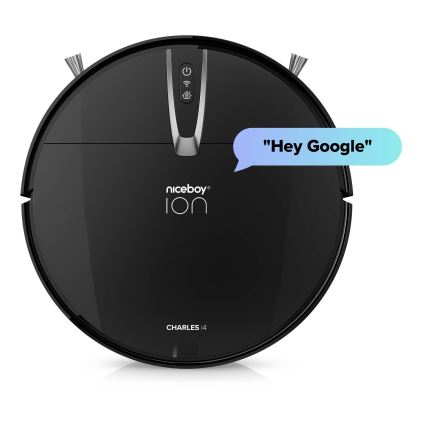 Niceboy ION Charles i4 - Aspirador robô inteligente 2em1 4400 mAh Wi-Fi preto + comando