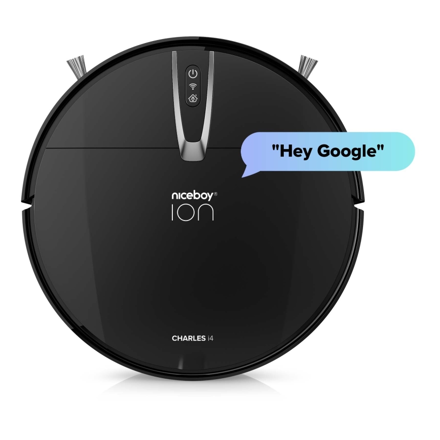 Niceboy ION Charles i4 - Aspirador robô inteligente 2em1 4400 mAh Wi-Fi preto + comando