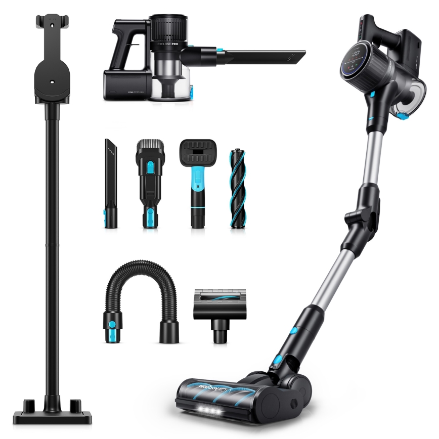 Niceboy ION Hurricane H9 - Aspirador vertical flexível sem fios 2em1 400W/2200 mAh preto