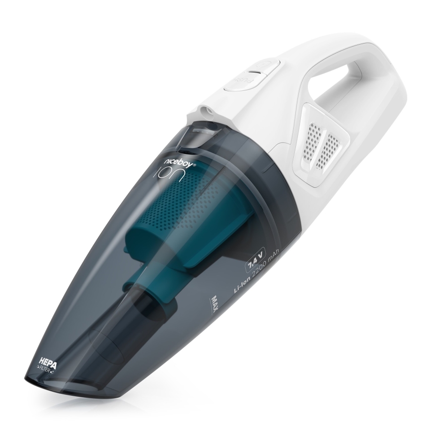 Niceboy ION Hurricane R1 - Aspirador de mão recarregável 50W/2200 mAh branco/azul
